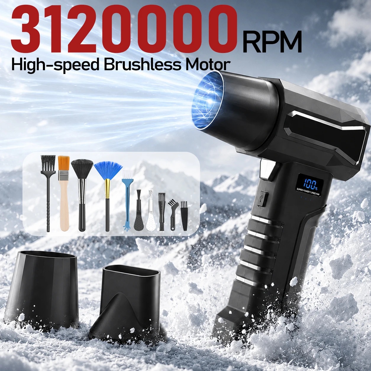 Diy Electronics Cleaner - 3120000RPM Jet-luchtblazer Superkrachtige winddruk Oplaadbare elektrische