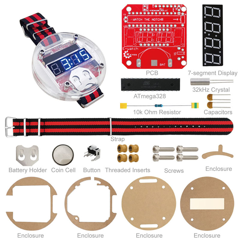 Enkele chip LED-kit Klok DIY B - Arduino Diy Electronics recensie en prijs