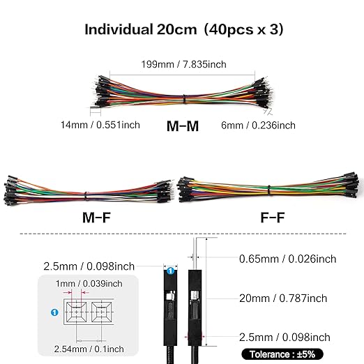 120 stks 40 Pin Breadboard Jum - Breadboard Jumper Wire recensie en prijs