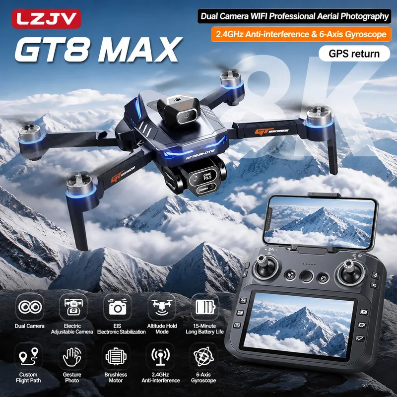 GT8 Max Opvouwbare Drone 8K HD - Diy Drone Electronics recensie en prijs