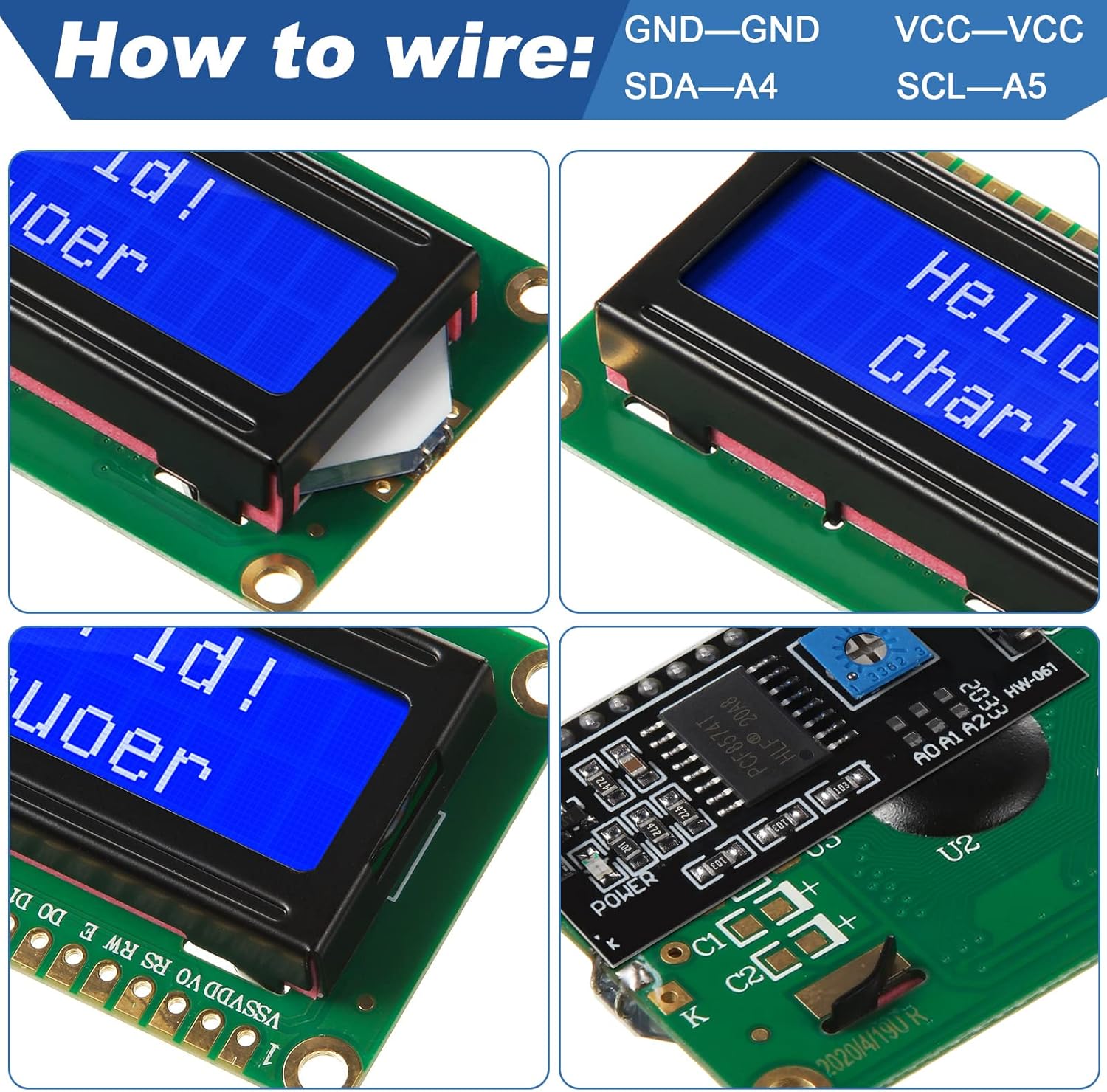1Set 1602 LCD 20*4 Blauw Scher - I2C Lcd Display recensie en prijs